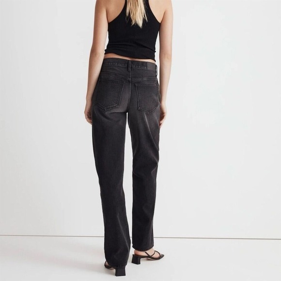 NWOT Madewell Women's Low-Slung Straight Jeans Black Size 23 Airy Denim - Picture 3 of 13